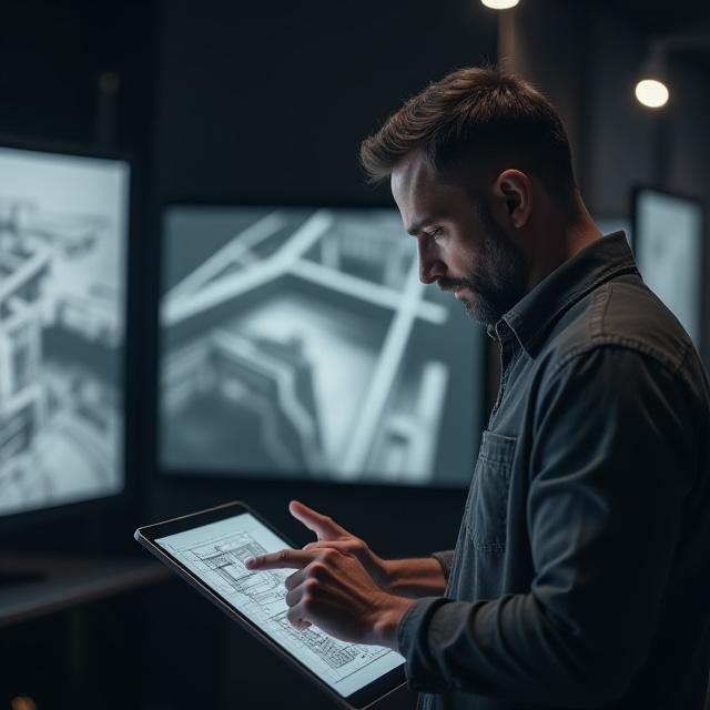 Licensed architect working with digital tools